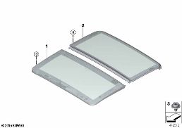 PANORAMA GLASS ROOF GLASS PANEL diagram for BMW 1 Series F70 116