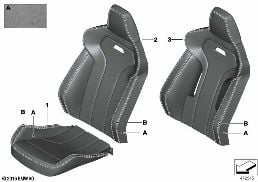 Individual Bezug Sportsitz vorne diagram for BMW 3 Series F80 M3 M3