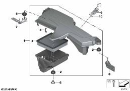 INTAKE MUFFLER diagram for BMW 1 Series F20 125i