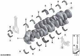 CRANKSHAFT WITH BEARING SHELLS