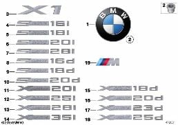 EMBLEMS / LETTERINGS diagram for BMW X1 E84 20i