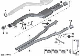 CENTER MUFFLER diagram for BMW 6 Series F13 640d