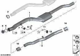 Mittljuddämpare diagram for BMW 5 Series F10 530d