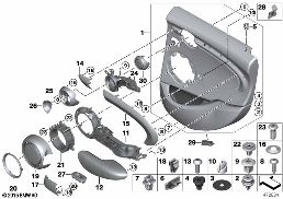 Tapicerka drzwi tylna diagram for BMW MINI F55 Cooper