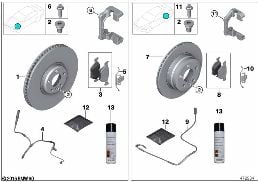 BRAKE SERVICE diagram for BMW 7 Series F02 LCI 760Li