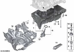 油底殼/量油裝置 diagram for BMW X3 G08 28iX