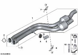 Přední díl výfuku/katalyzátor diagram for BMW 4 Series F82 M4 M4 GTS
