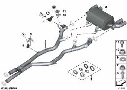 Výfukové potrubí zadní diagram for BMW 4 Series F82 M4 M4 GTS