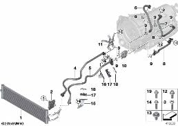 Радиатор охл.масла КПП/трубопр.масл.рад. diagram for BMW 5 Series G30 LCI 530eX