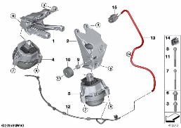 ENGINE SUSPENSION diagram for BMW 5 Series G38 LCI 535Le