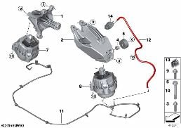 Подвеска двигателя diagram for BMW 5 Series G30 LCI 530eX