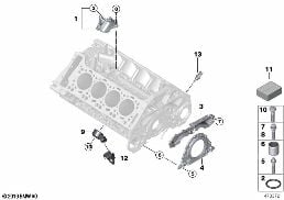 ENGINE BLOCK MOUNTING PARTS diagram for BMW 6 Series F12 LCI 650i