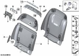 SEAT, FRONT, BACKREST TRIM COVERS diagram for BMW 7 Series G12 730LdX