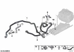 Kylsystem elmotorelektronik diagram for BMW 5 Series G30 530eX