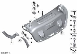 TRUNK LID TRIM PANEL diagram for BMW 4 Series F32 428i