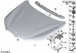 Motorkap/aanbouwdelen diagram for BMW X1 F48 LCI 20i