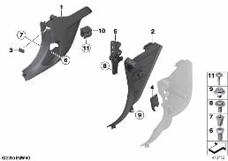 TRIM PANEL LEG ROOM diagram for BMW 4 Series F32 428i