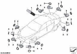 PARK DISTANCE CONTROL (PDC) M VARIANTS diagram for BMW 5 Series G30 530i