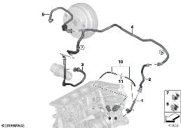 VACUUM LINE FOR BRAKE BOOSTER diagram for BMW 5 Series G30 LCI 545eX