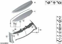Heckklappe Anbauteile diagram for BMW MINI Clubman F54 Cooper