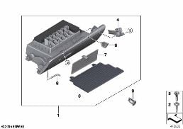 Handschoenenkastje diagram for BMW X1L F49 LCI X1 25Li