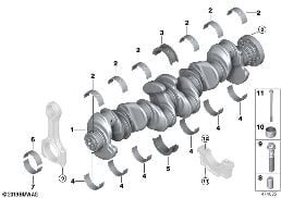 CRANKSHAFT WITH BEARING SHELLS