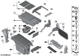 MOUNTING PARTS, CENTER CONSOLE, REAR diagram for BMW 7 Series G12 750LdX