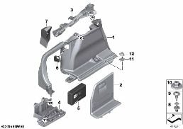 Revestim.compart.d.equipajes iz. diagram for BMW 4 Series F36 Gran Coupé LCI 440i