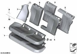 SEAT REAR, UPHOLSTERY & COVER BASE SEAT diagram for BMW 4 Series F36 Gran Coupé 420i
