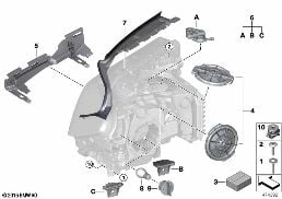 SINGLE COMPONENTS FOR HEADLIGHT diagram for BMW 5 Series G30 530i