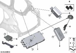 COMPONENTS, ANTENNA AMPLIFIER diagram for BMW X1 F48 LCI 18dX