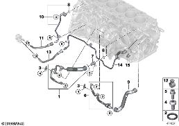 COOLING SYSTEM EXHAUST TURBOCHARGER/SCR diagram for BMW X7 G07 M50dX