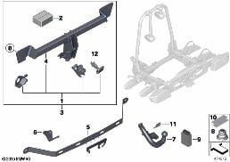 CLICK-ON / ECE TRAILER COUPLING diagram for BMW 3 Series F30 330dX