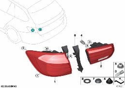 REAR LIGHT diagram for BMW 3 Series F31 LCI 335dX