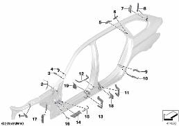 遮音板 サイド フレーム diagram for BMW 5 Series G31 ツーリング LCI 530e