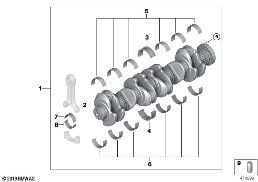 CRANKSHAFT WITH BEARING SHELLS diagram for BMW 4 Series F33 LCI 435dX