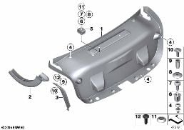TRUNK LID TRIM PANEL diagram for BMW 3 Series F30 335i