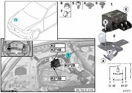 RELAY, ELECTRIC FAN MOTOR 850W K5 diagram for BMW 3 Series F31 328i