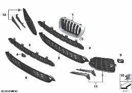 M TRIM DECOR ELEMENTS, FRONT diagram for BMW X4 F26 28iX