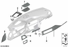 MOUNTING PARTS, I-PANEL, TOP diagram for BMW 4 Series F32 428i