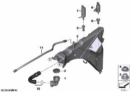 RESERV.,WINDSHIELD/HEADLIGHT WASHER SYST diagram for BMW X5 F15 30dX