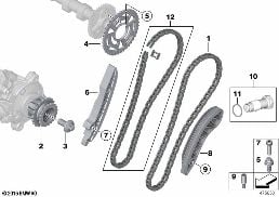 TIMING GEAR TIMING CHAIN TOP diagram for BMW 3 Series G20 Sedan 320dX