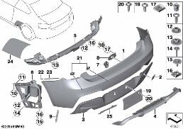 M TRIM, REAR diagram for BMW 2 Series F22 228i