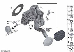 PEDAL ASSEMBLY, AUTOMATIC TRANSMISSION diagram for BMW X1 F48 LCI 25eX