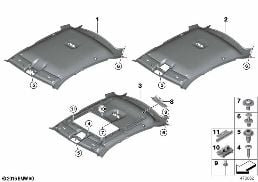 Tavan kaplaması diagram for BMW X6 F16 28iX