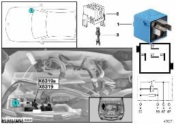 RELAY FOR VALVETRONIC K6319A diagram for BMW 1 Series E88 135i