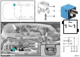LOAD-SHEDDING RELAY, IGN./INJ. K6341 diagram for BMW 1 Series E88 135i