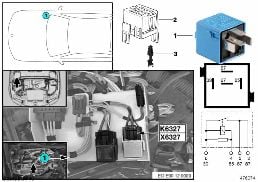 RELAY FOR INJECTORS K6327 diagram for BMW 3 Series E90 325xi