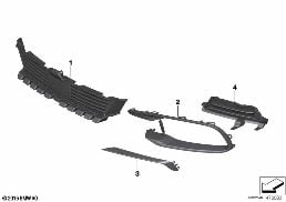 TRIM, DECOR ELEMENTS, FRONT diagram for BMW 6 Series F12 LCI 650iX