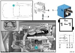 繼電器 DDE K2003 diagram for BMW 7 Series E65 730d